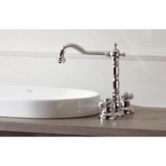 RETRO' Batteria lavabo con bocca antica e scarico finitura cromo