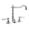 RETRO' Batteria lavabo con bocca antica e scarico finitura cromo