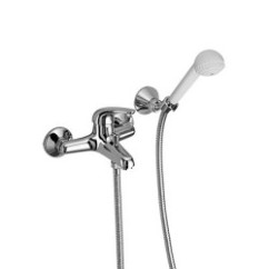 SAX Miscelatore per vasca esterno con supporto fisso e doccia finitura cromo