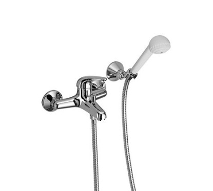 SAX Miscelatore per vasca esterno con supporto fisso e doccia finitura cromo