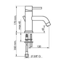MINIMA rubinetto monocomando lavabo con scarico 1" 1/4 finitura cromo