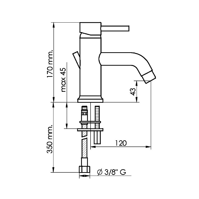 MINIMA rubinetto monocomando lavabo con scarico 1" 1/4 finitura cromo