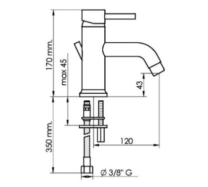 MINIMA rubinetto monocomando lavabo con scarico 1" 1/4 finitura cromo