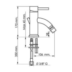 MINIMA rubinetto monocomando bidet con scarico 1" 1/4 finitura cromo