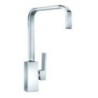 FLATMIX miscelatore monocomando quadrato con canna rettangolare finitura microultragranit bianco latte/cromo