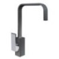 FLATMIX miscelatore monocomando quadrato con canna rettangolare finitura microultragranit nero matt/cromo