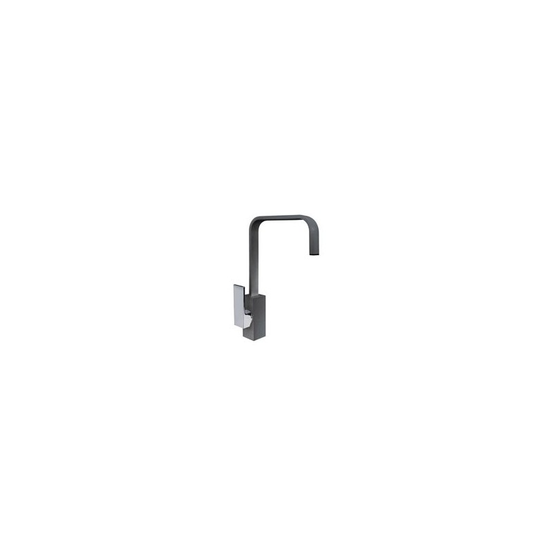 FLATMIX miscelatore monocomando quadrato con canna rettangolare finitura microultragranit tartufo/cromo