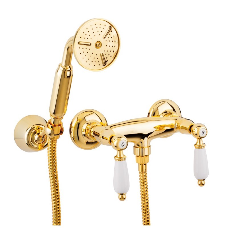 QUEEN Gruppo doccia esterno con kit doccia finitura bronzato