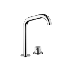 ARKA miscelatore 2 fori per lavabo con scarico click clack e canna alta fissa finitura cromo