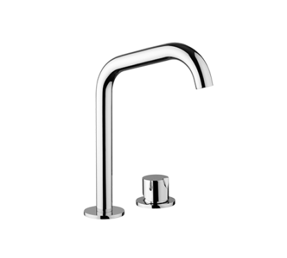 ARKA miscelatore 2 fori per lavabo con scarico click clack e canna alta fissa finitura cromo