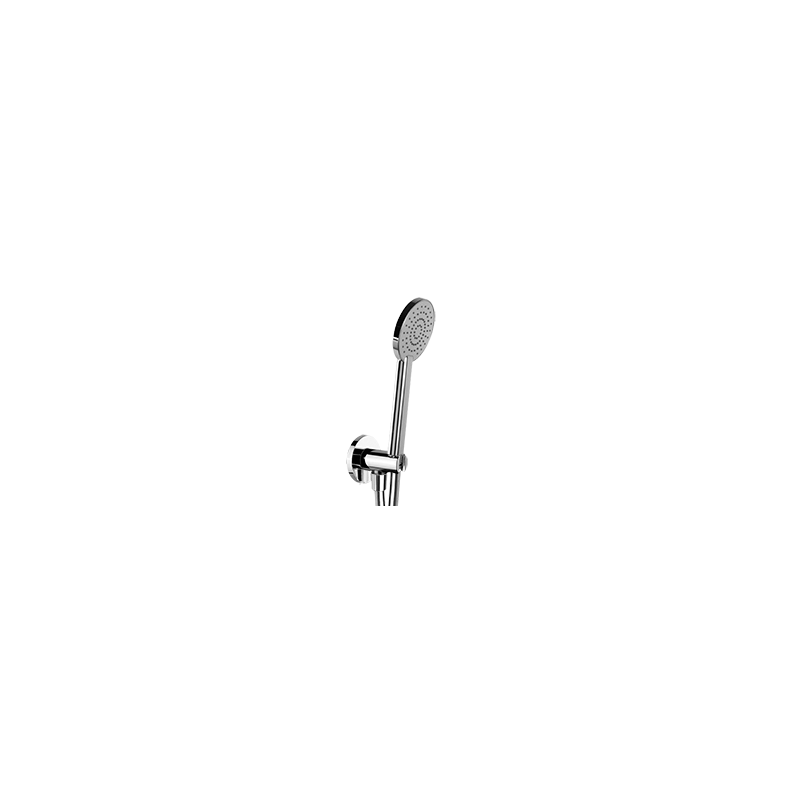 Kit doccia, presa acqua minimal con supporto fisso ottone, flessibile cm.150 doccetta anticalcare monogetto abs cromo