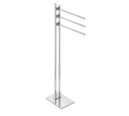 DIVA Piantana porta salviette in ottone cromato con 3 bracci mobili.