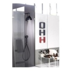 BLACK kit soffione cromoterapia con presa acqua e doccia finitura nero