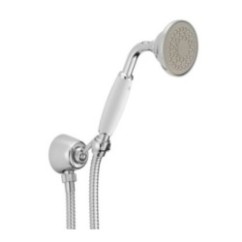 Presa acqua con supporto, flessibile e doccetta anticalcare impugnatura bianca finitura dark bronze