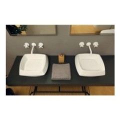 HASANA lavabo d'appoggio finitura bianco lucido