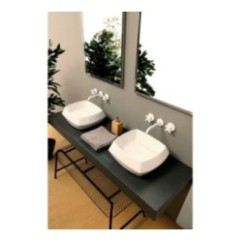 HASANA lavabo d'appoggio finitura bianco lucido