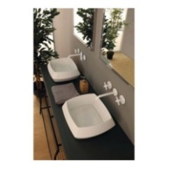 HASANA lavabo d'appoggio finitura bianco lucido