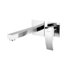 LASER Monocomando lavabo a muro connessione a ponte canna mm 160 finitura cromo