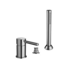 FORMA Batteria monocomando bordo vasca con deviatore e doccetta finitura nero opaco