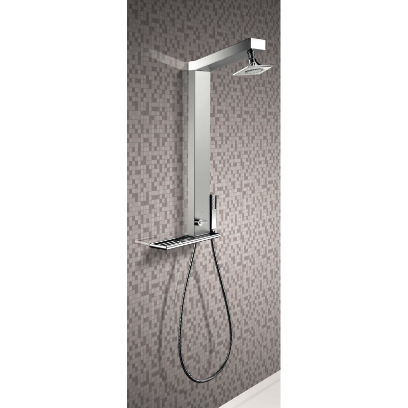 GEMINI pannello doccia senza miscelatore, soffione quadro finitura satinato