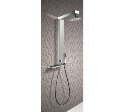 GEMINI pannello doccia senza miscelatore, soffione quadro finitura satinato