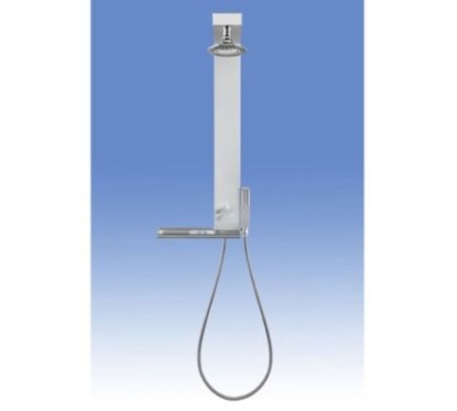 GEMMA pannello doccia senza miscelatore, soffione tondo finitura satinato