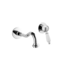 NEW OLD Monocomando lavabo a muro con canna mm 160 finitura nichel antico