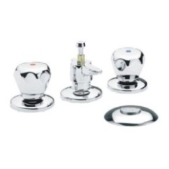 TICINO Batteria bidet con scarico e doccia finitura cromo