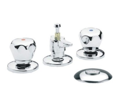 TICINO Batteria bidet con scarico e doccia finitura cromo