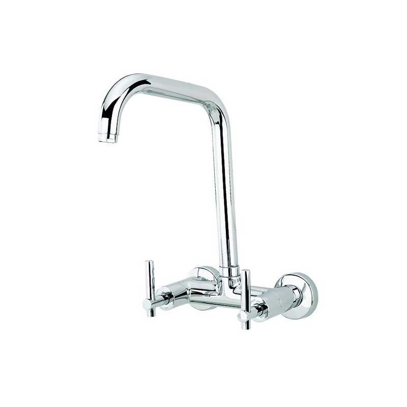 ROAMING MONOLEVA gruppo lavello a parete bocca a "U" finitura cromo