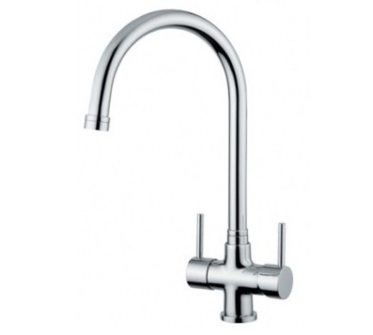 IDEALAQUA Miscelatore da cucina per trattamento acque, con acque separate finitura nichel spazzolato