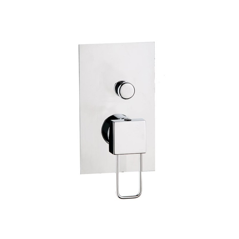 QUADRA rubinetto monocomando doccia incasso con deviatore a pulsante finitura cromo