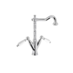 QUEEN Monoforo lavabo bocca girevole con scarico finitura cromo