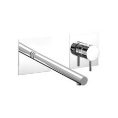 SIMPLY Miscelatore per lavabo ad incasso, con bocca a parete, interasse fisso finitura cromo