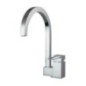 QUADRA rubinetto monocomando lavabo bocca a P alta con scarico click-clack 1"1/4 finitura cromo