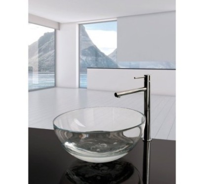 DOMUS miscelatore monocomando per lavabo alto finitura nero opaco