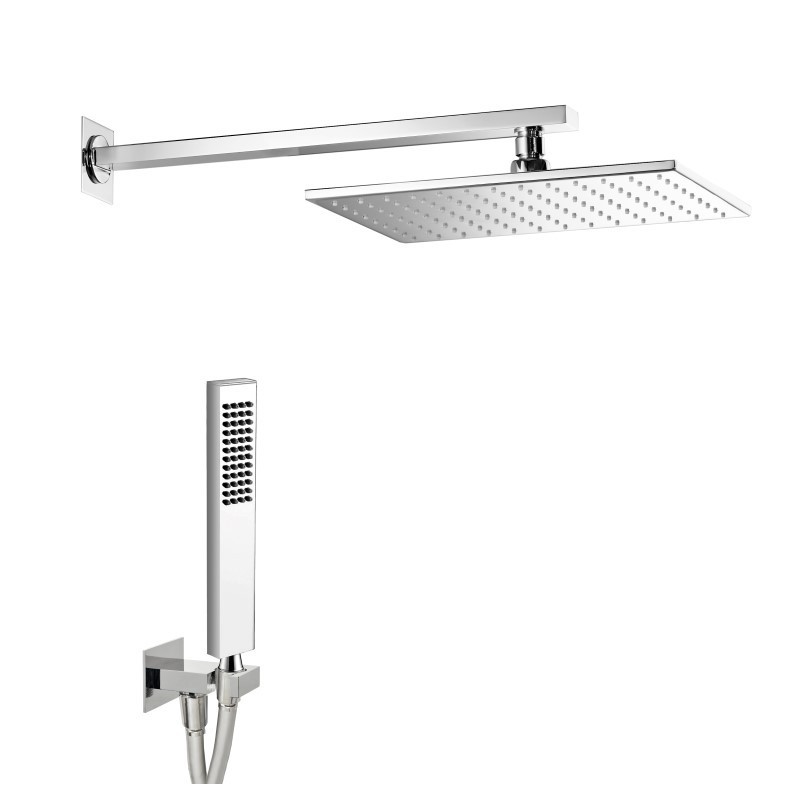 ELEGANCE RETTANGOLO kit soffione con presa acqua e doccia