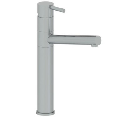 MINIMAL miscelatore lavello in acciaio inox canna alta girevole finitura satinato