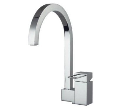 QUADRA rubinetto monocomando monoforo orizzontale lavello bocca a P finitura cromo