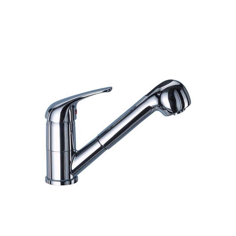 LINEA CUCINA miscelatore lavello con doccia estraibile a 2 getti finitura sale & pepe