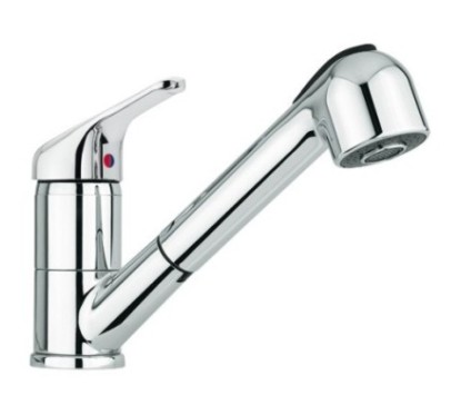 50 rubinetto cucina monocomando con doccia estraibile finitura bianco