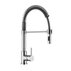 HI-TECH  Miscelatore da cucina con molla e doccetta a due getti