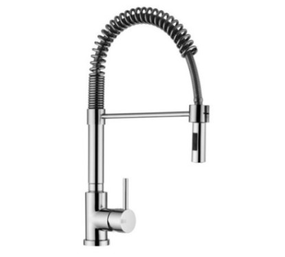 HI-TECH  Miscelatore da cucina con molla e doccetta a due getti