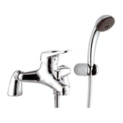 ECO Gruppo vasca esterno su colonnette con doccia duplex finitura cromo