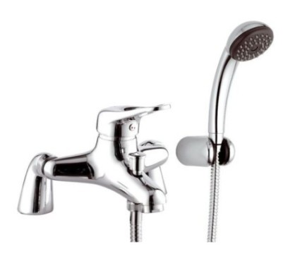 ECO Gruppo vasca esterno su colonnette con doccia duplex finitura cromo