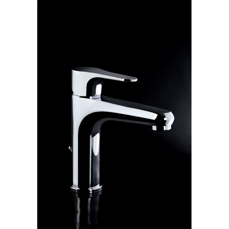 FLY monocomando lavabo con scarico finitura nero opaco + cromo