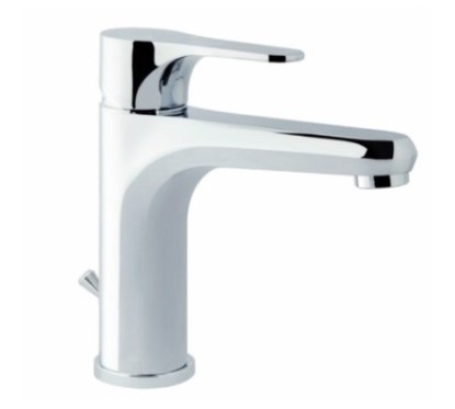 FLY monocomando lavabo con scarico finitura nero opaco + cromo