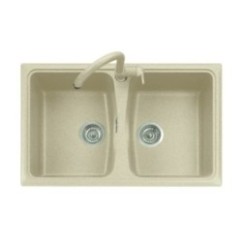 SPAZIO 79.20 Lavello cucina a due vasche finitura ultraquartz colori tradizionali 66 terra di francia