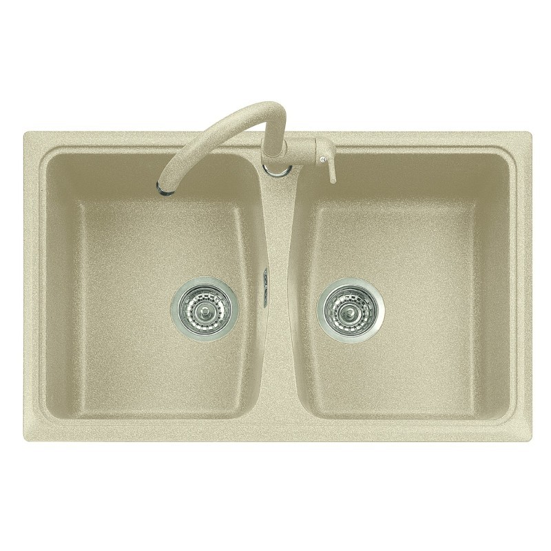 SPAZIO 79.20 Lavello cucina a due vasche finitura ultraquartz colori tradizionali 66 terra di francia