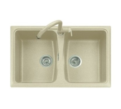 SPAZIO 79.20 Lavello cucina a due vasche finitura ultraquartz colori tradizionali 66 terra di francia